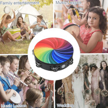 8 Zoll Regenbogen-Tamburin, Holzhandglocke,