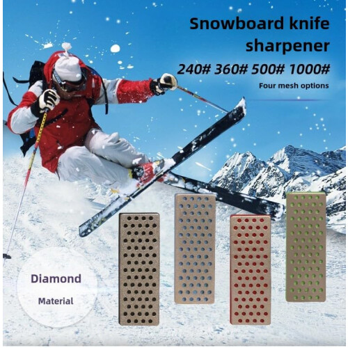 Ski Snowboard Stone 4-Piece Edge Sharpener Kit With Diamond Whetstone And Edge Files 2