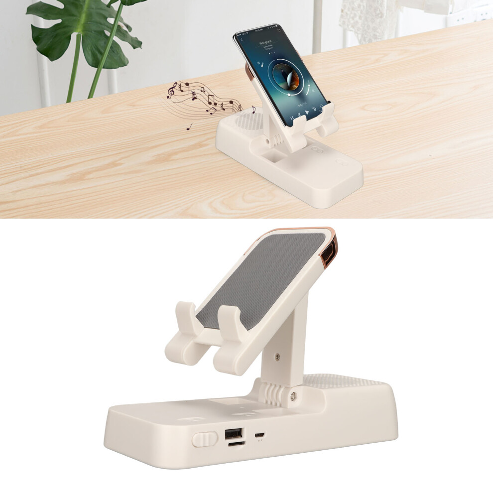 Hd Stereo Wireless Phone Holder & Bluetooth Speaker For Tablets White 9441356508566