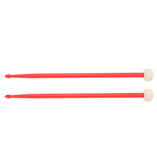 2Pcs Drum Mallet Felt & Nylon Double Headed Instrument Set Red 1
