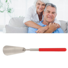 Edelstahl-Knopfzieh-Schuhlöffel 26-73,5 cm langer Griff Rot