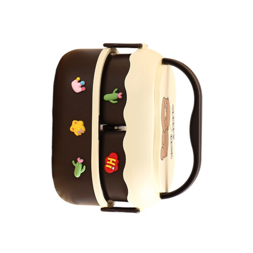 Cartoon Style Thermal Lunch Container-brown Plastic 3D stickers