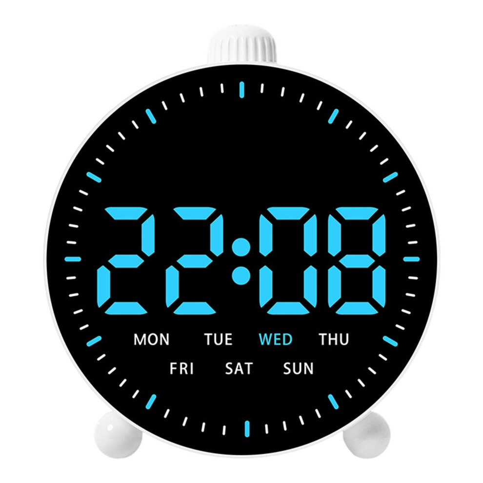 Multifunction Bedsides Clock With Quiet-White Shell Lig Blue 7695000217508