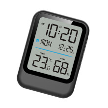 Réveil numérique avec thermomètre et hygromètre pour une-Noir