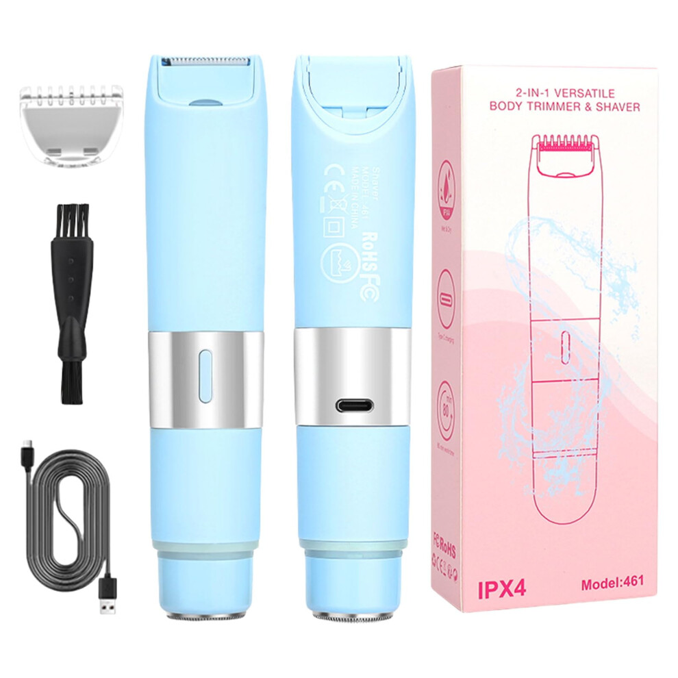 Blue Hair Removers Washable Rechargeable Depilator Shaver Tool For Body And Face Women