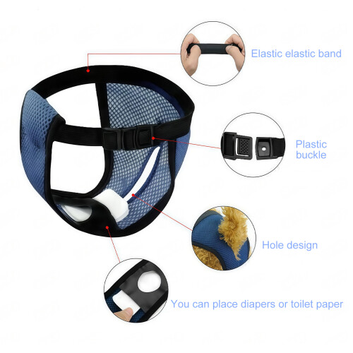 Couche réutilisable pour chien, pour la gestion du Cycle-Noir L 2