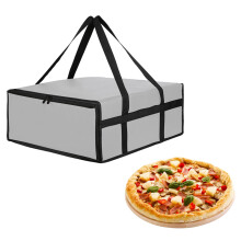 Pizza Bag Large Grey Insulated Foldable 50 x 50 x 20.5 cm For Pizza Delivery, Camping & Picnic