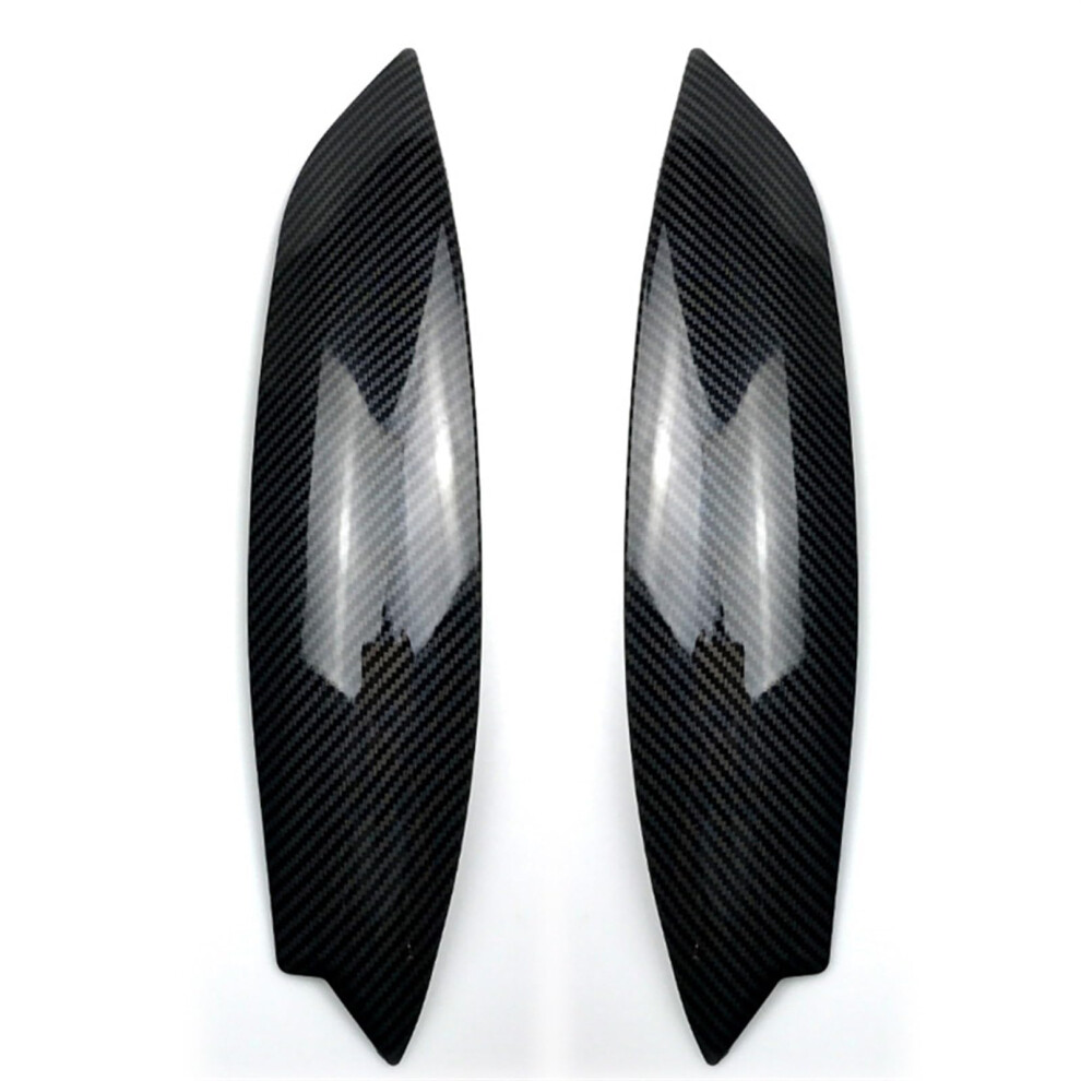 Front Headlight Eyebrow Eyelid Trim Cover For Vw Golf 5 Mk5 Gti R R32 2005-2007, Carbon Look Finish, Pair 9393856727100
