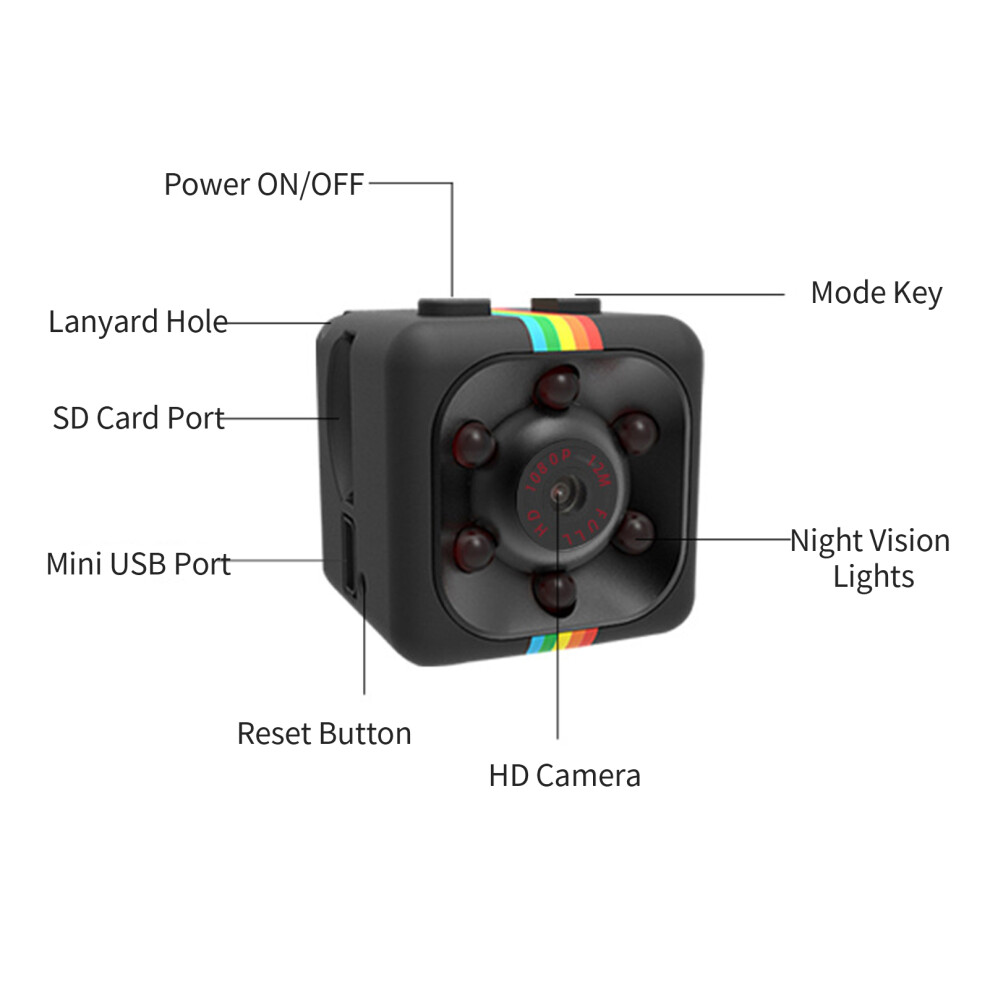 Hd 1080P Mini Sq11 Dv Camera: Loop Recording Motion Detection Wide Angle 8281356511484