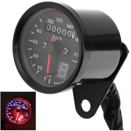 Odometer Universal Motorcycle With Gear Display For Harley Modified Code Meter Instrument Black On Black 1