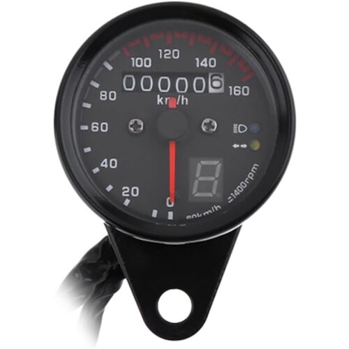 Odometer Universal Motorcycle With Gear Display For Harley Modified Code Meter Instrument Black On Black 2
