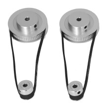 Timing Pulley Set 20T 60T Aluminum Synchronous Wheel 280mm Length 6mm Width
