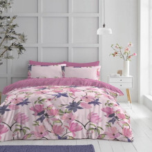 (Shannon, Single) Reversible Duvet Cover Set with Fitted Sheet & Pillowcases in Multiple Sizes