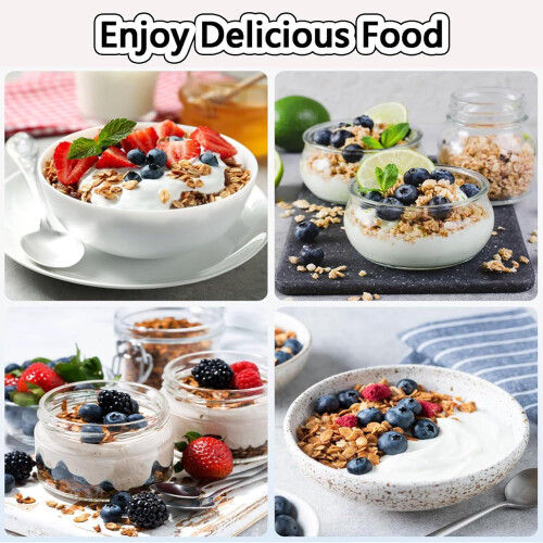 Yogurt Maker & Ice Cream Maker, LCD Timer, 300ml Capacity, Constant Temp Fermentation, Compact Portable Black 1