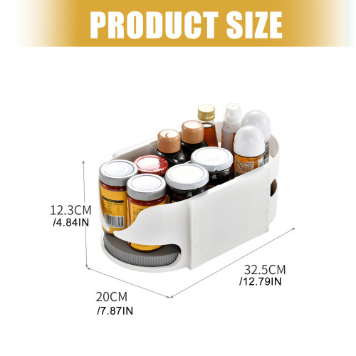 Smooth Rotating Shelf Holder Holds Cosmetics-White and blue 2