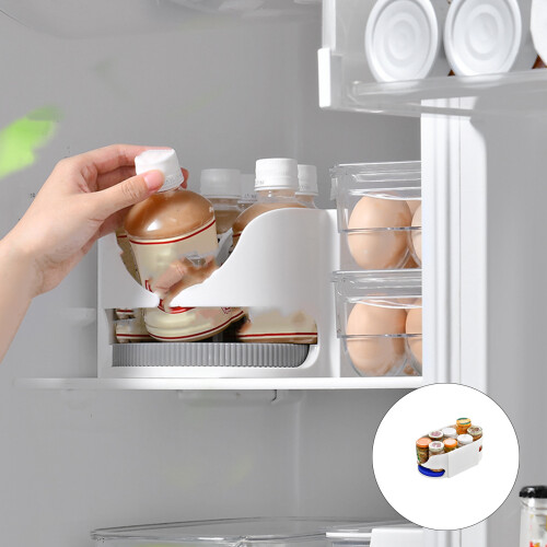 Smooth Rotating Shelf Holder Holds Cosmetics-White and blue 1