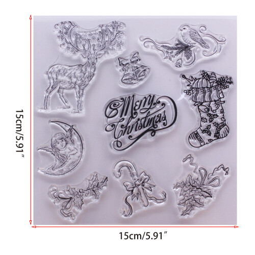 Joyeux Noël Silicone Clair Sceau Timbre BRICOLAGE Scrapbooking 1