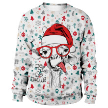 Pull de Noël confortable imprimé pour femme pour les-Style 6 L