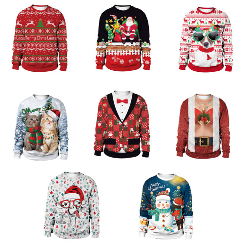 Pull confortable imprimé de noël pour femmes, pull de-Style 2 L 2