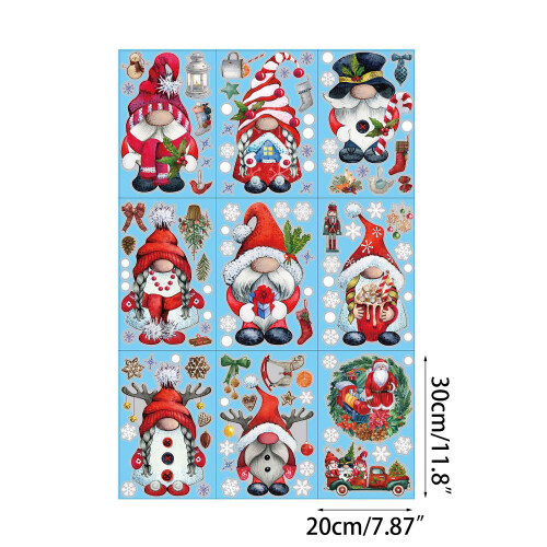 9 Sheets Christmas Window Clings Elves Christmas Decorations for 1