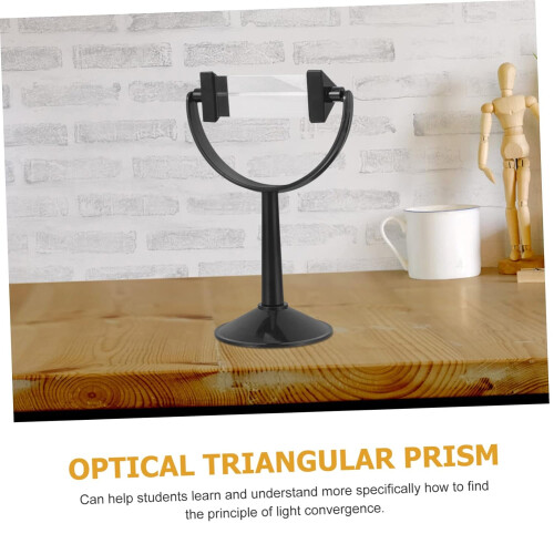 Optical Triple Prisms Glass Triangular Prism Stand For Light Physics Experiment, Three-Prism Holder For Optical Lab 1