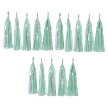 Guirlande de glands en papier colorés, ensemble de 3-Feney Bleu