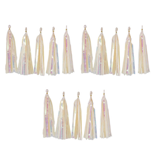 Guirlande de pompons en papier DIY, paquet de 3, pour-Beige