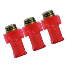 3pcs Electronic Candle Ornaments Rechargeable Flameless LED Candles Realistic Flickering Outdoor Cemetery Red LED Bead