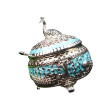 Peacocks Themed Sugar Cup Alloy Seasoning Bottle Candy Storage Container Home Decoration Accessories