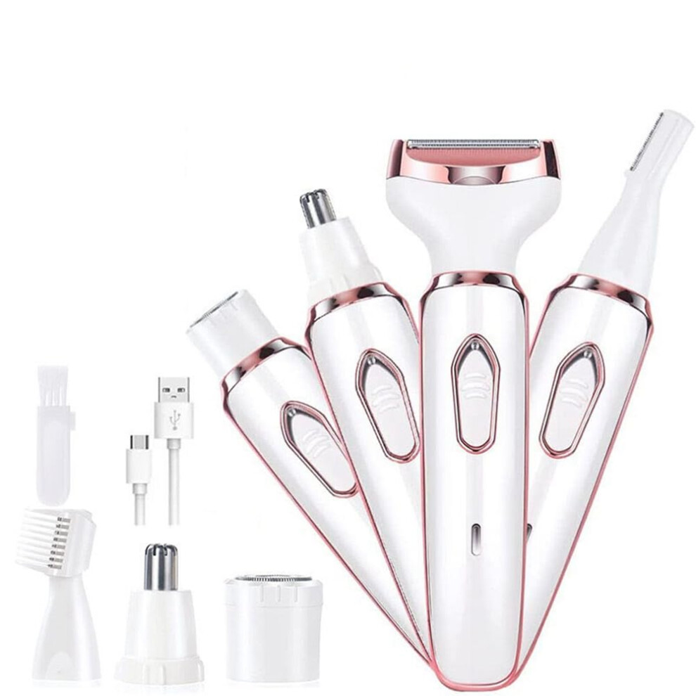 Electric Razors for Women 4-In-1 Lady Electric Shaver For Face Nose Legs Underarm Bikini Trimmer