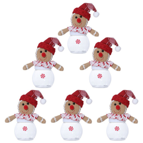 Festival Gingerbreads Man Shape Snacks Storage Jar-Red Hat