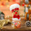 Festival Gingerbreads Man Shape Snacks Storage Jar-Red Hat 5