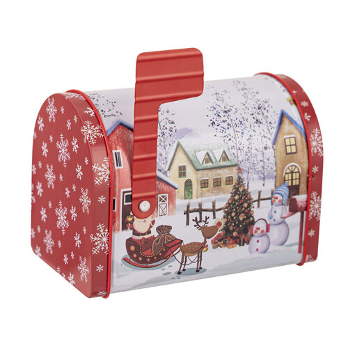 Decorative Christmas Cookie Tin Metal Storage Container for-Elk