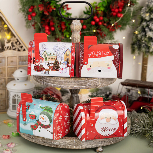 Decorative Christmas Cookie Tin Metal Storage Container for-Elk 2