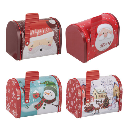 Decorative Christmas Cookie Tin Metal Storage Container for-Elk 1