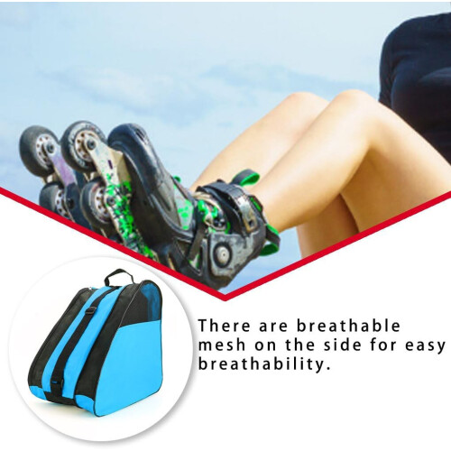 Breathable Roller Skate Bag Storage Pouch Oxford Cloth Adjustable Shoulder Strap Side Pocket 1