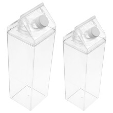 2Stk Transparente Kunststoff Milchflaschen Dichteschlussellose