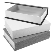 3Stück Leinen Optik Buch Aufbewahrungsbox Falsche Bücher Für Büro