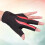 billard 3-finger handschuh snooker pool queue dehnbar links rot 9