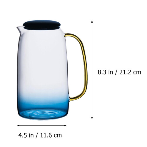 1 Set Große Glaskaraffe Hitzebeständige Wasserbehälter Mit Deckel 1