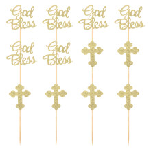 24 kreuzförmige cake toppers, tortenstecker, party-tortendekoration