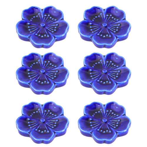 6 Stuks Eetstokjeshouder Keramisch Donkerblauw