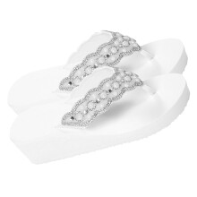 1 paar antislip strandslippers met parel- en diamantdecoratie, 40