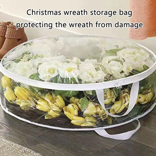 Folding Christmas Wreath Protective Bag-White diameter 76cm 2