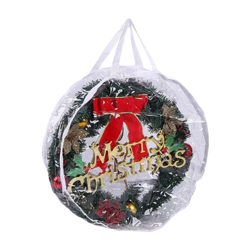 Christmas Wreath Storage Bag Round Clear-White diameter 61cm