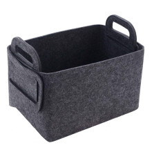 Storage Basket With Handles XL Dark Gray Foldable Felt Log Carrier Tote For Firewood Wood Stove Accessories