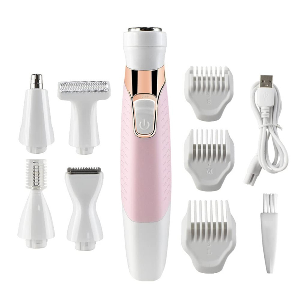 Electric Lady Shaver 5-In-1 Painless Women's Electric Razor For Bikini Trimmer Legs Arms Underarms Face Eyebrow