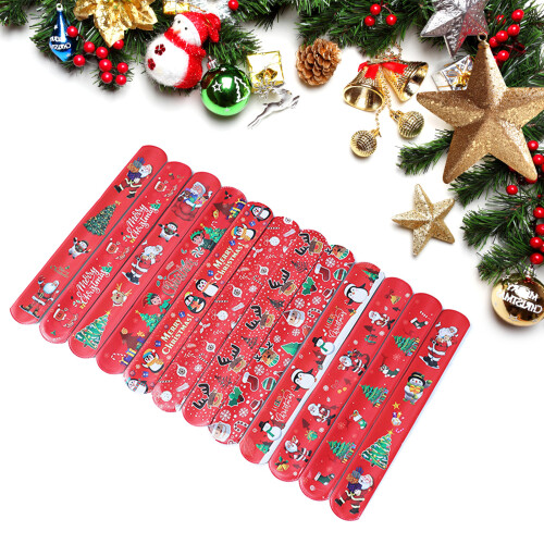 100 Stück bunte Weihnachts-Klapparmbänder für 2