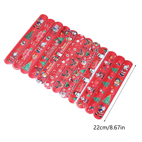 100 Stück bunte Weihnachts-Klapparmbänder für 1
