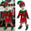 Weihnachts-Elfenkostüm-Set für Kinder,-Rot 110CM 3